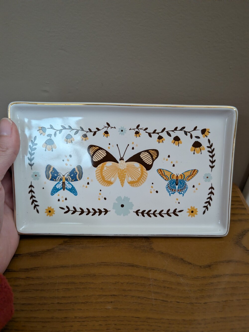 Butterfly Floral Trinket Dish